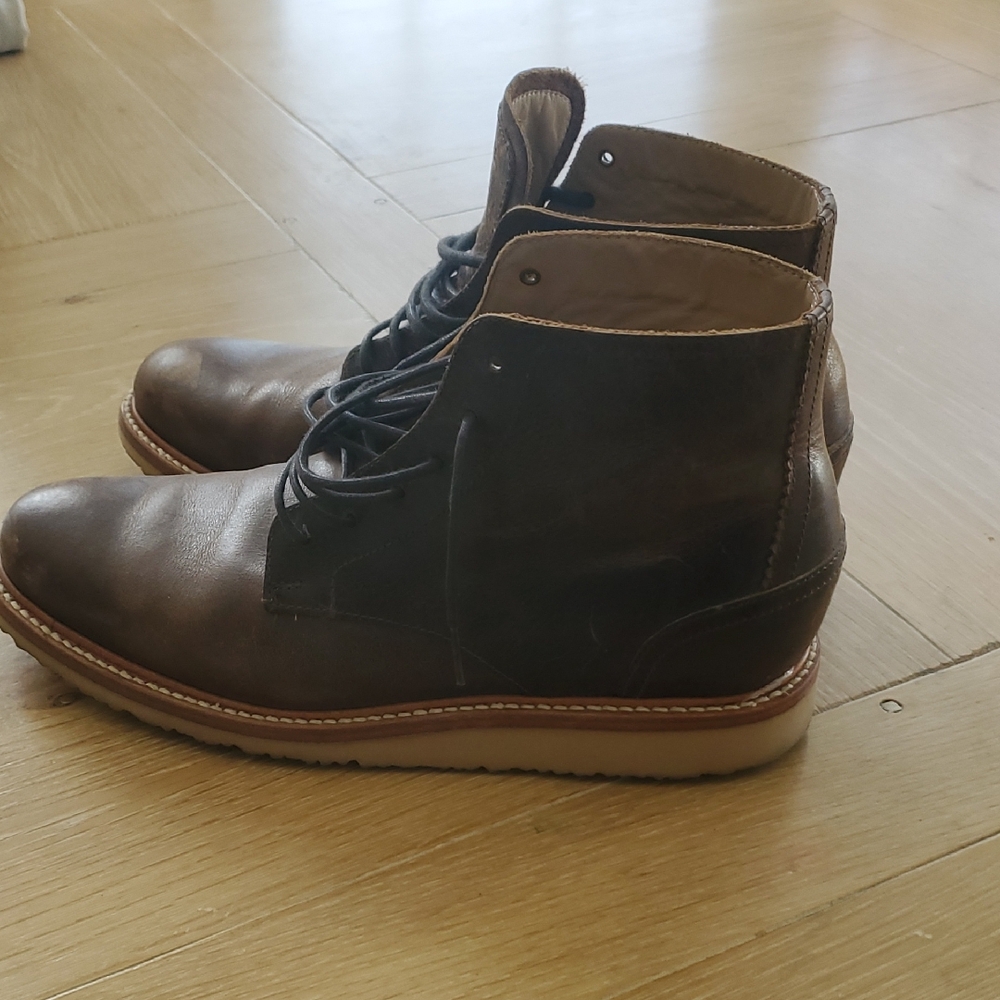 Rhodes Winslow Wedge Sole Leather Boots Size 10
